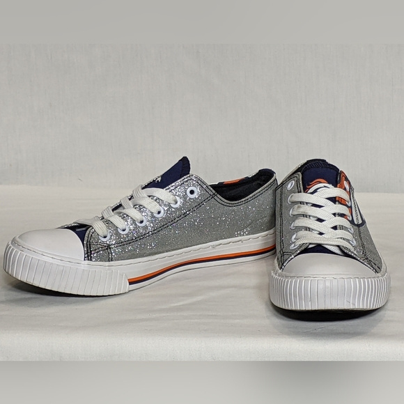 NEW Foco Womens NFL Denver Broncos Canvas Glitter Sneaker Sz 9 - Picture 3 of 5